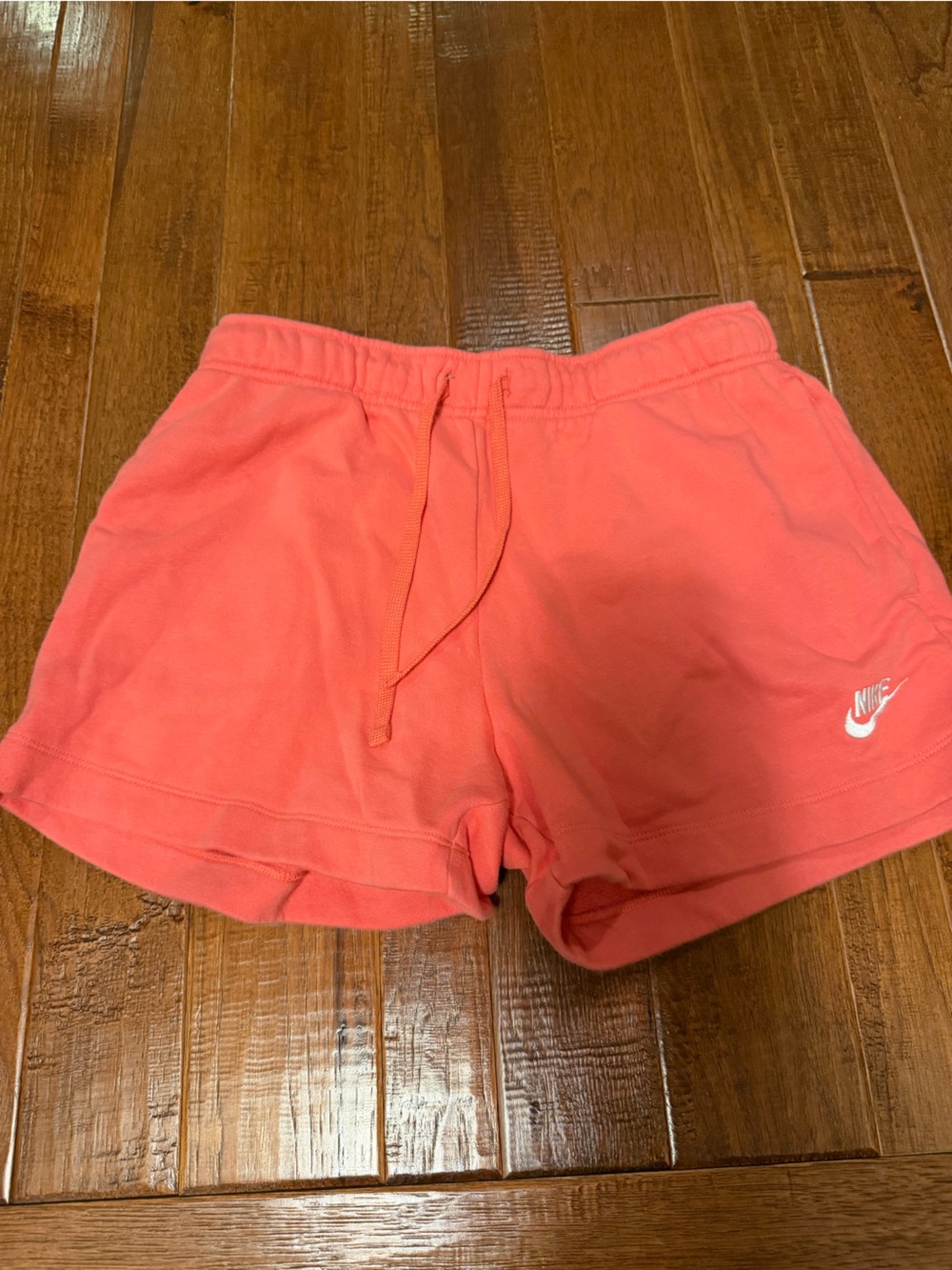 Nike Coral Pink Fleece Shorts with Swoosh Tag